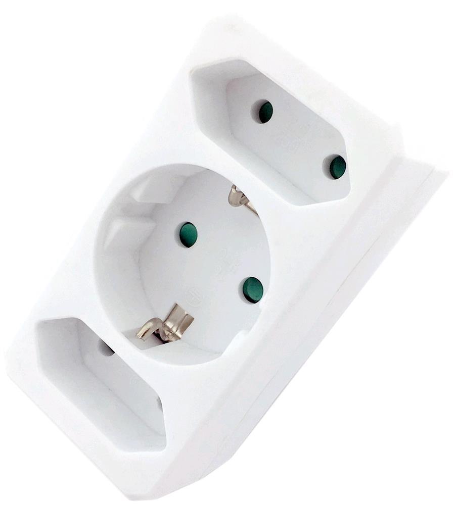 Entac Power Adapter 3 Steckdosen (1 geerdet, 2 Euro) - Entac