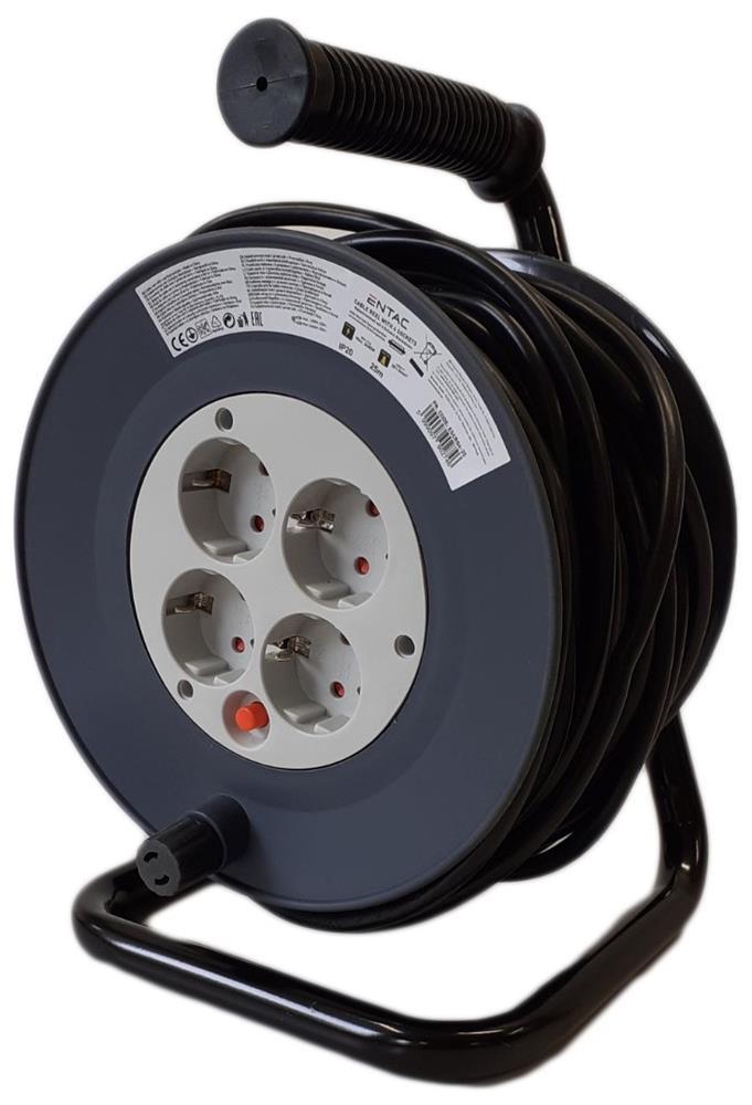 Entac Socket Cable Reel 4 Sockets 25m - Entac