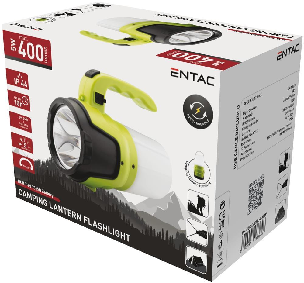 Entac Taschenlampe 5W mit Campinglampenfunktion - Entac