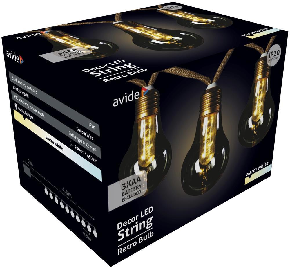 Avide Decor String 5m WW 3xAA ohne IP20 - Avide