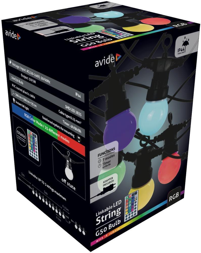 Avide Outdoor String 5m RGB Verbindbar Mit Fernbedienung - Avide