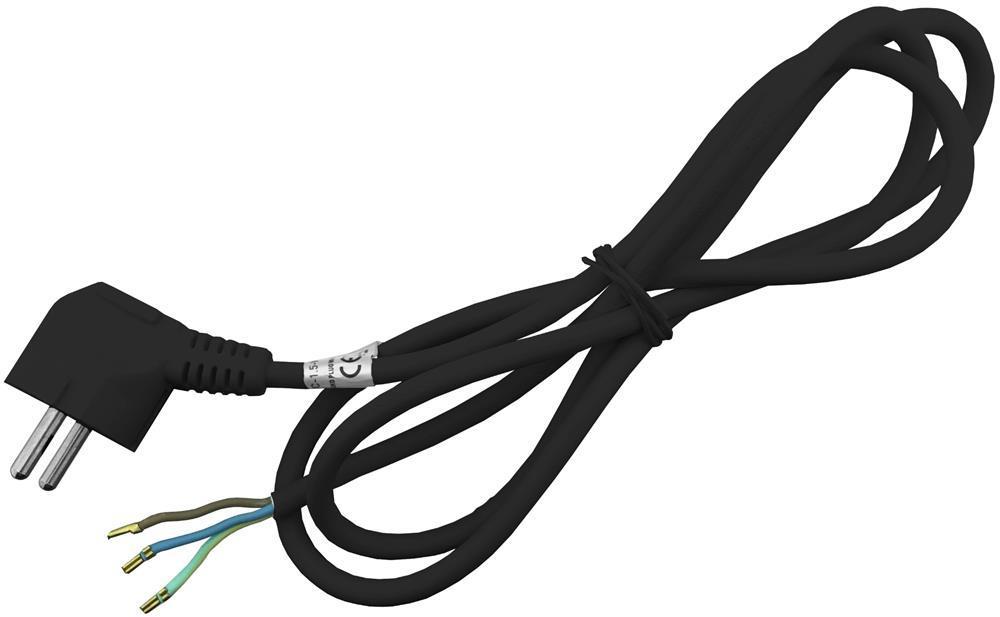Entac Rewireable Cord 3G1.0 1,5m mit geerdetem Stecker Schwarz - Entac