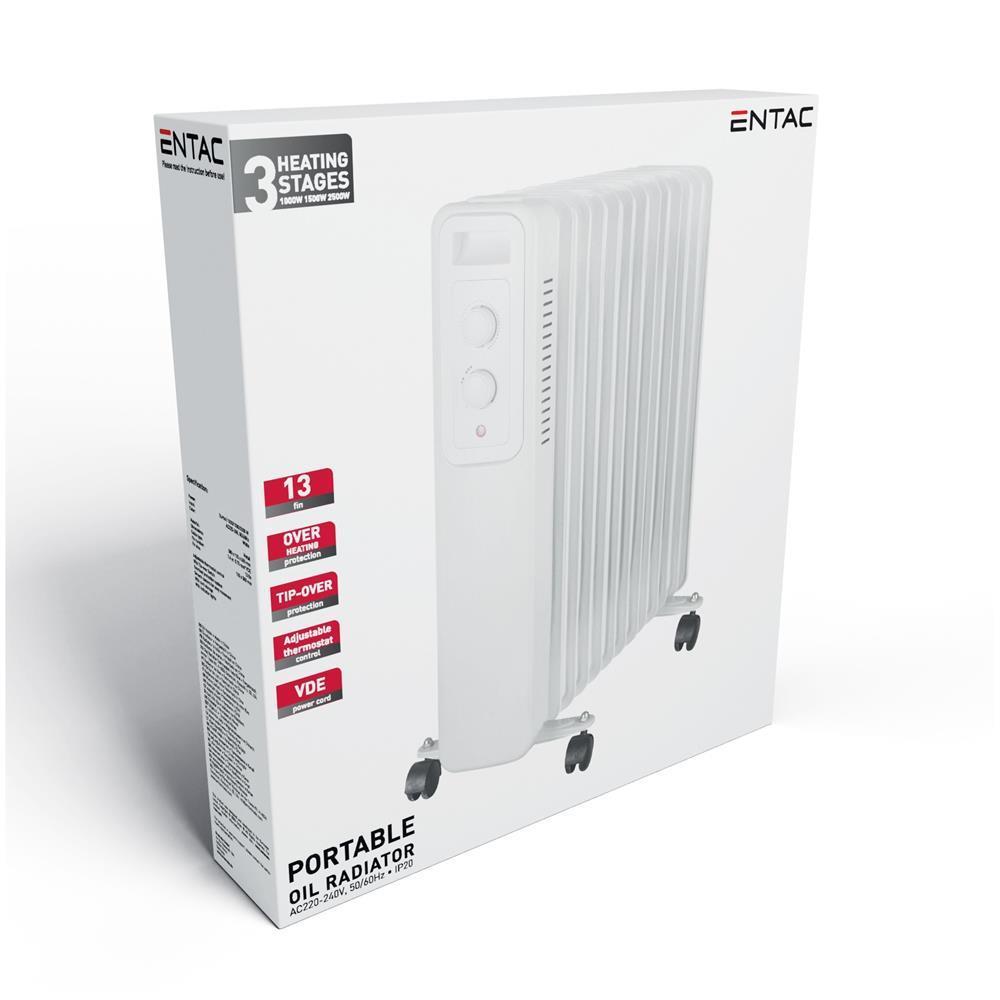Entac Ölradiator 13 Rippen 2500W Weiß - Entac