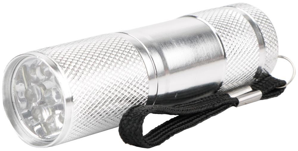 Entac Taschenlampe 1W 9LED ALU Silber 3xAAA ohne Batterien - Entac