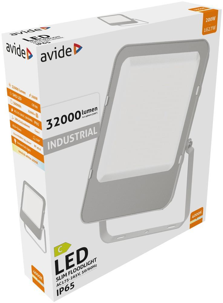 Avide LED Flutlicht Industrie SMD 200W NW 4000K 160lm/W - Avide