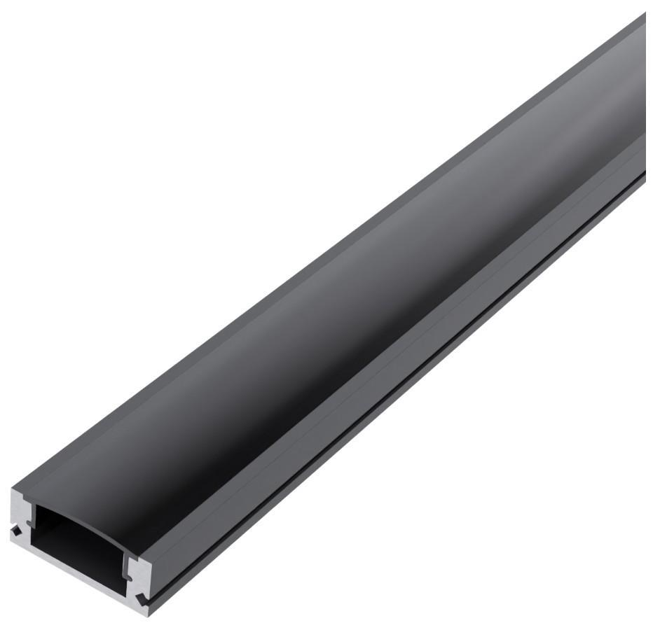 Avide Alu Profile U 17.4x7mm Normal Black mit schwarzer Abdeckung 1m - Avide