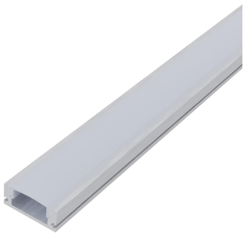 Avide Alu Profile U 17.4x7mm Normal mit milchiger Abdeckung 1m - Avide