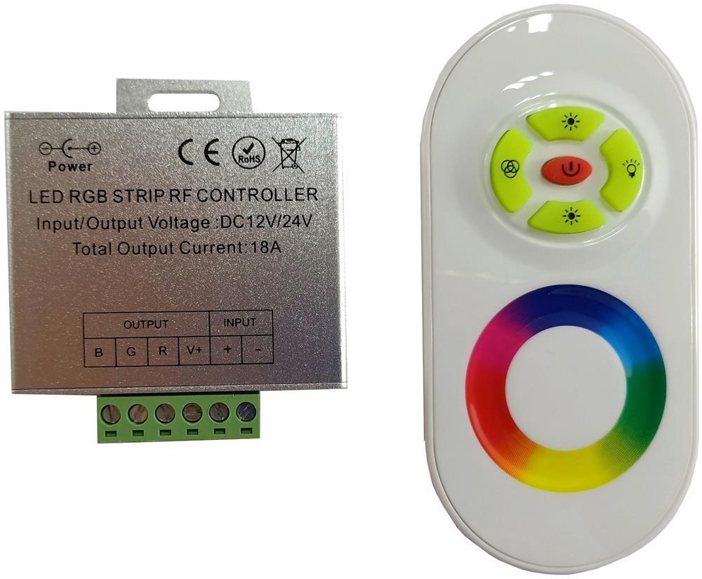 Avide LED Strip 12-24V 216W RGB 5 Keys RF Touch Fernbedienung und Controller - Avide
