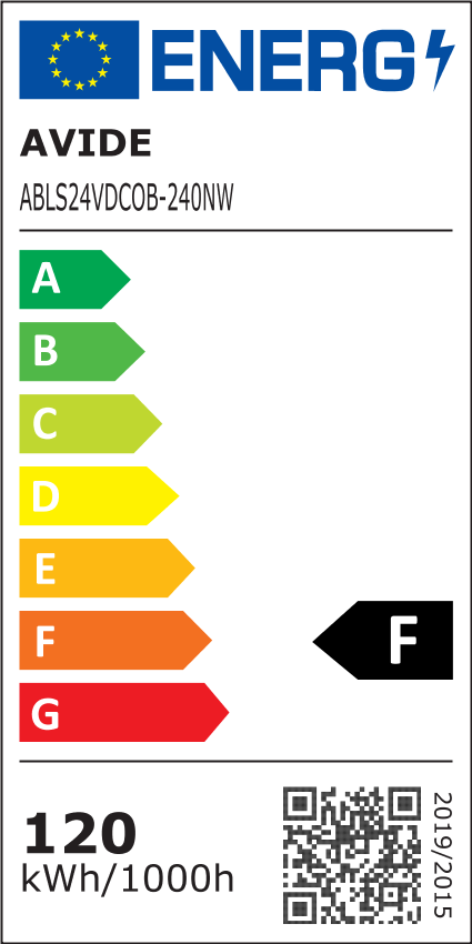 Avide LED Strip D-COB 24V 12W 4000K NW IP44 10m - Avide