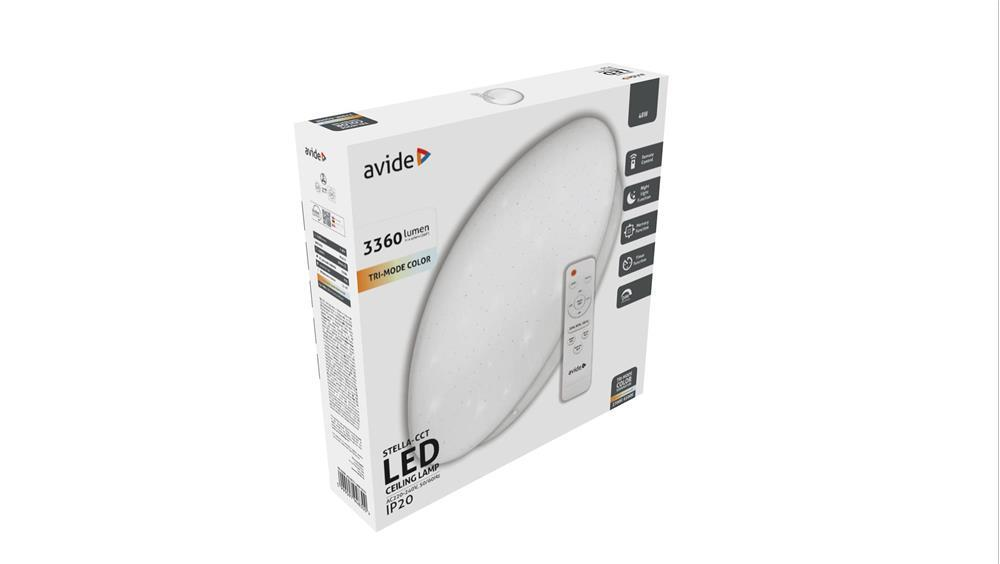 Avide LED Deckenleuchte Oyster Stella-CCT 48W v2 mit Fernbedienung - Avide
