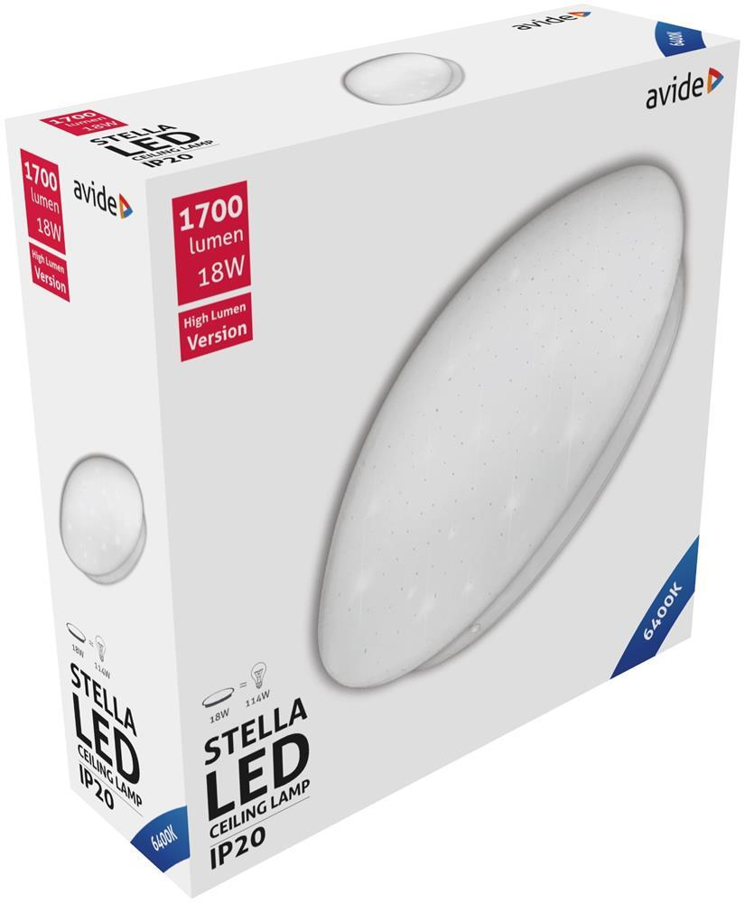 Avide LED Deckenleuchte Oyster Stella (Starry) 18W 330*100mm CW 6400K - Avide