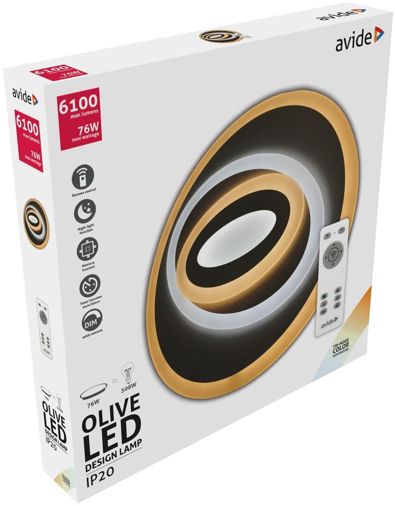 Avide Design Oyster Olive 76W(38+38) mit RF-Fernbedienung - Avide