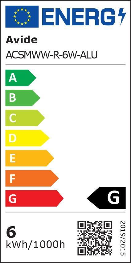 Avide LED Deckenleuchte Aufbauleuchte rund ALU 6W WW 3000K - Avide