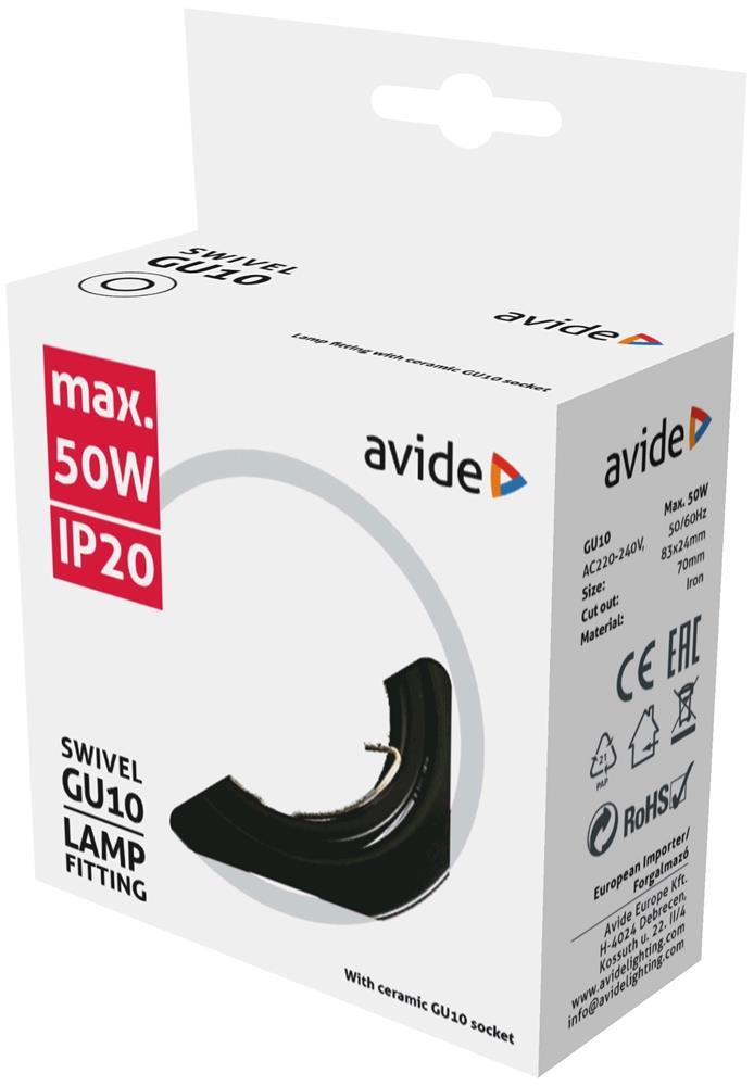 Avide GU10 Frame Cone Swivel Black - Avide