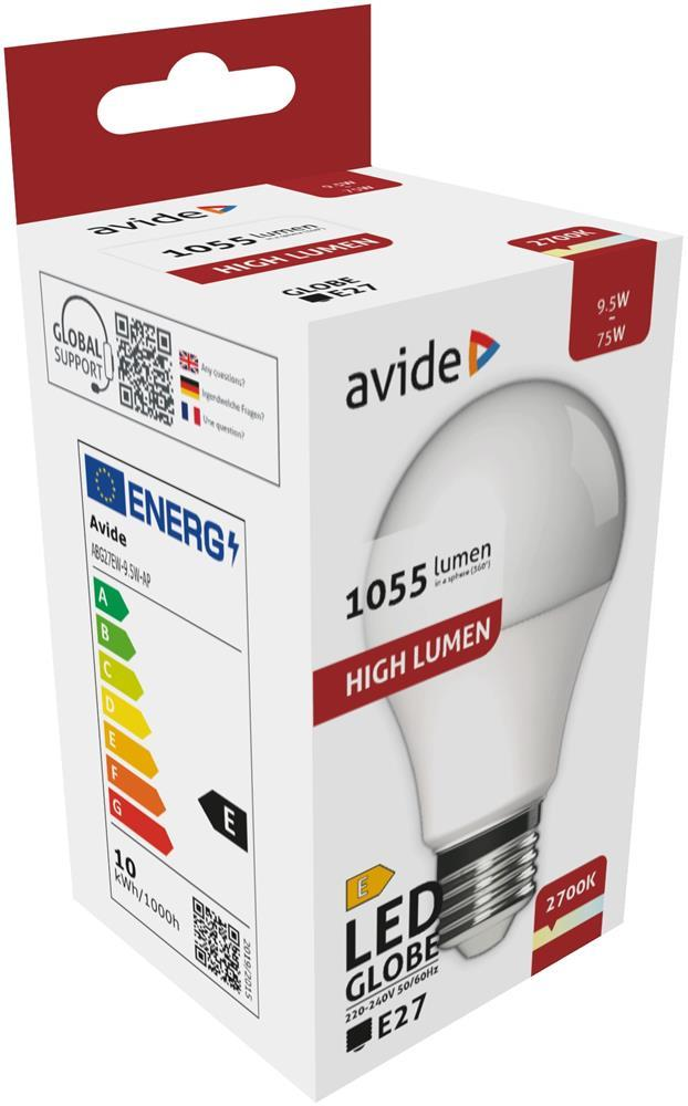 Avide LED Globe A60 9.5W E27 EW 2700K - Avide