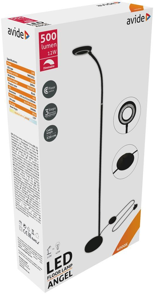 Avide LED Stehleuchte Angel 12W NW Black - Avide