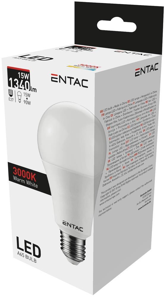 Entac LED Globe E27 15W WW 3000K - Entac