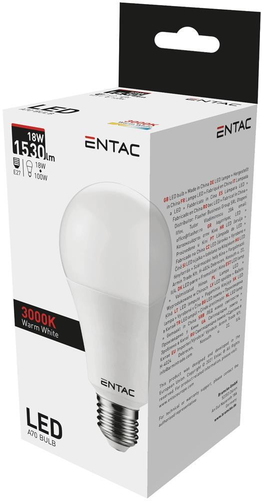 Entac LED Globe E27 18W WW 3000K - Entac