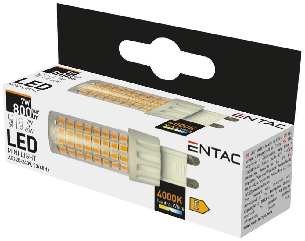 Entac LED 7W G9 NW 4000K flach - Entac