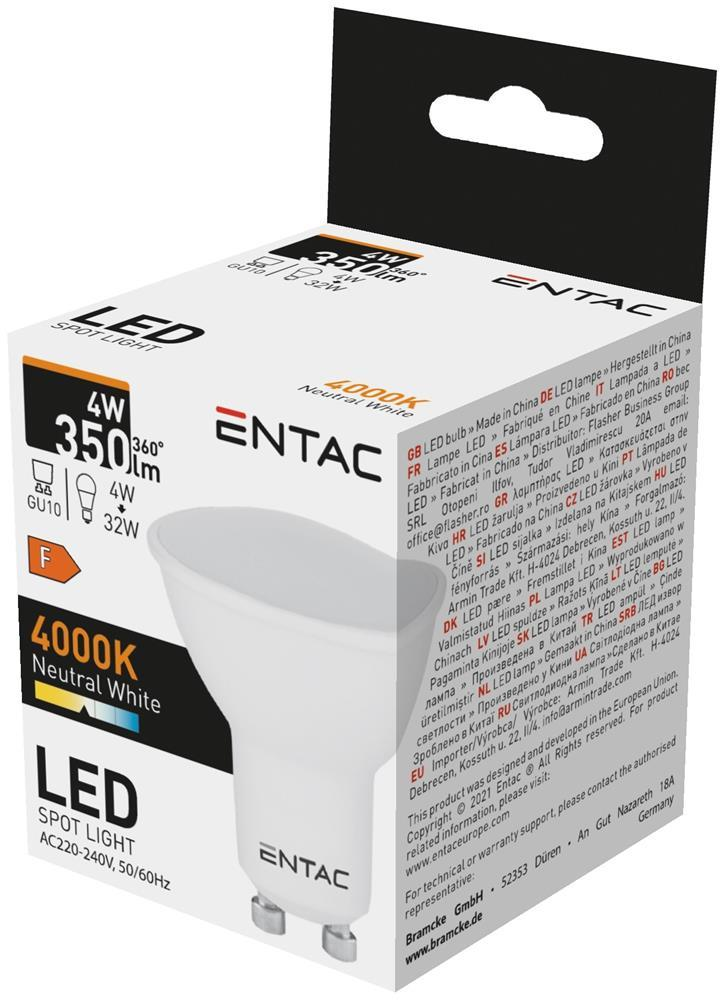 Entac LED Spot Wide Angle GU10 4W NW 4000K - Entac