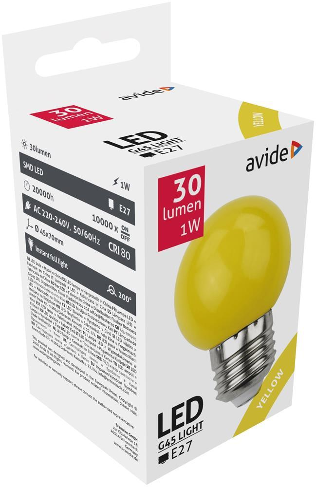Avide Decor LED-Lampen G45 1W E27 Gelb - Avide
