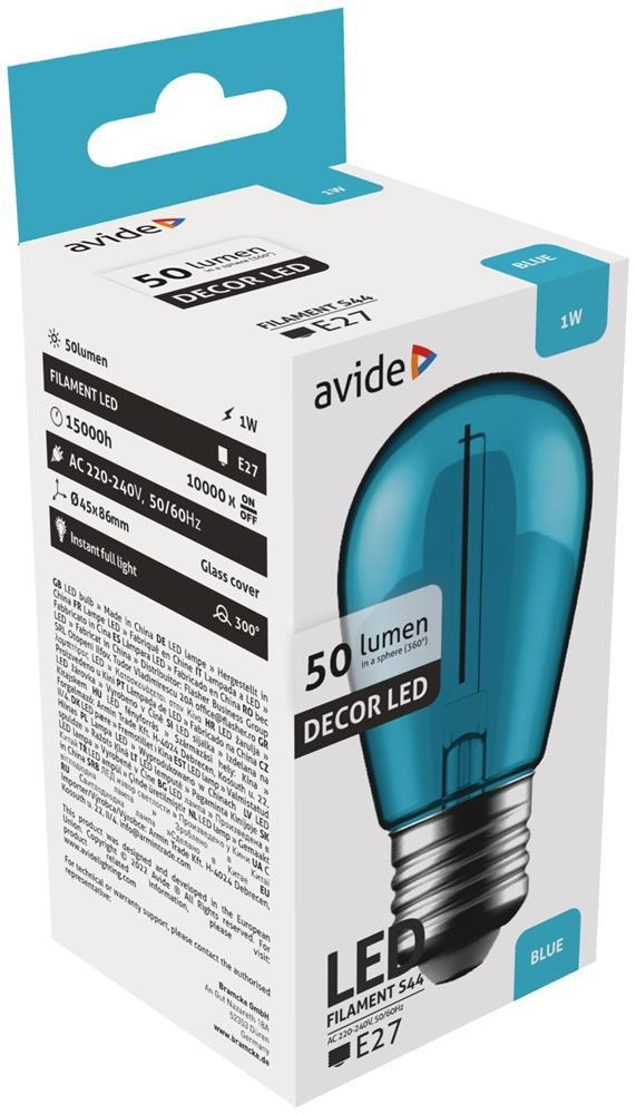 Avide Decor LED Filament bulb 1W E27 Blau - Avide