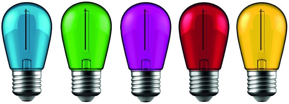 Avide Decor LED Filament bulb 1W E27 (Grün/Blau/Gelb/Rot/Lila) - Avide