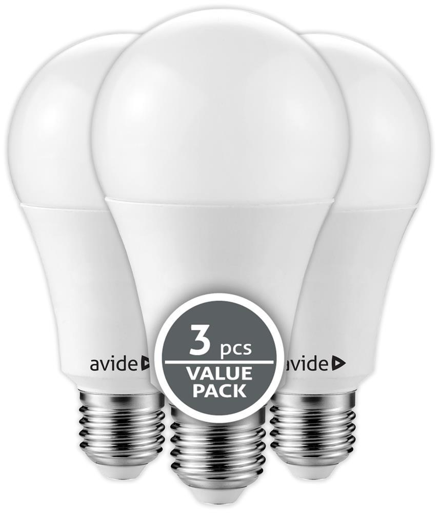 Avide Value LED Globe E27 10W WW 3000K Dreierpack - Avide