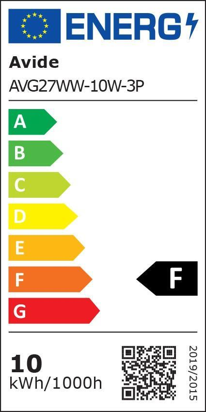 Avide Value LED Globe E27 10W WW 3000K Dreierpack - Avide
