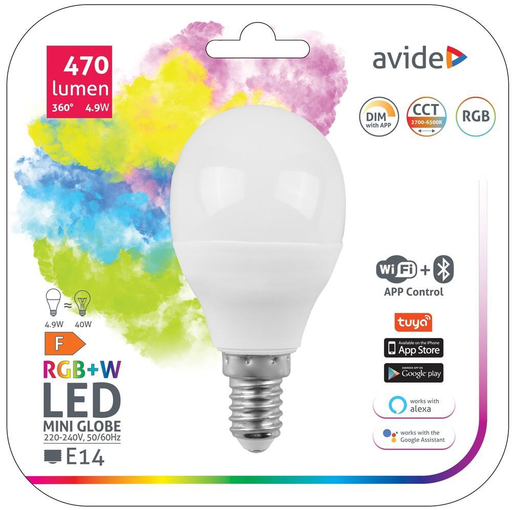 Avide Smart LED Mini Globe 4.9W RGB+W WIFI + BLE APP Steuerung - Avide