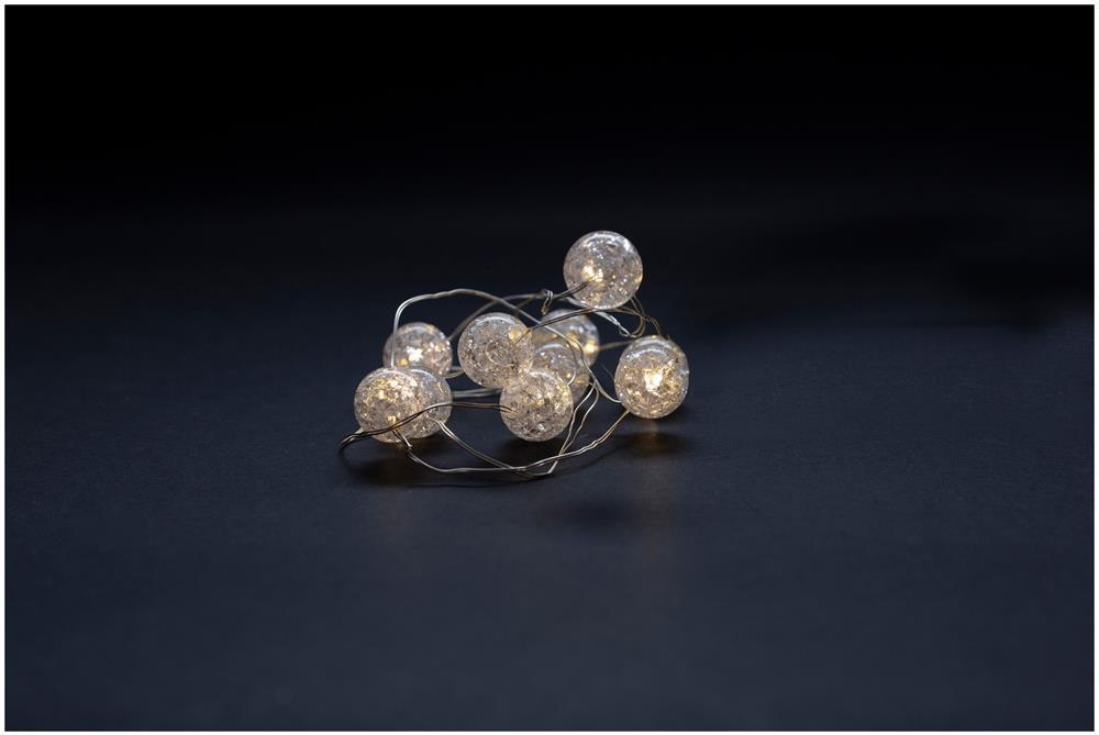 Entac Christmas Indoor Cracking Plastic Ball Light 10LED WW 1,3m (2AA ausgenommen) - Entac