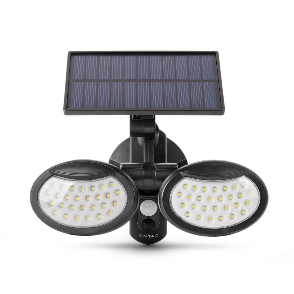 Entac Solar Plastic Wandleuchte 10W SMD 2-köpfig mit PIR - Entac