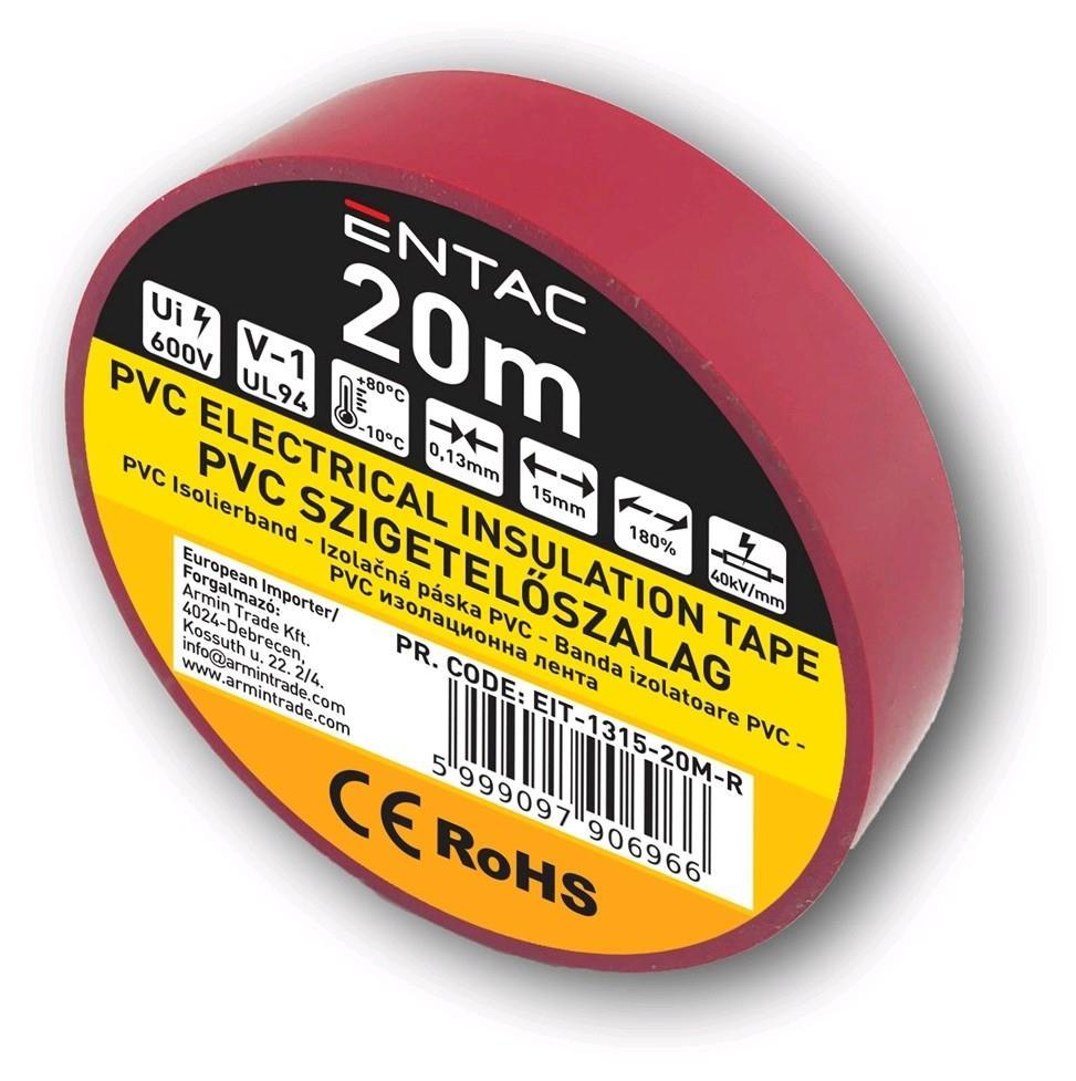 Entac Isolierband 0.13x15mm Rot 20m - Entac