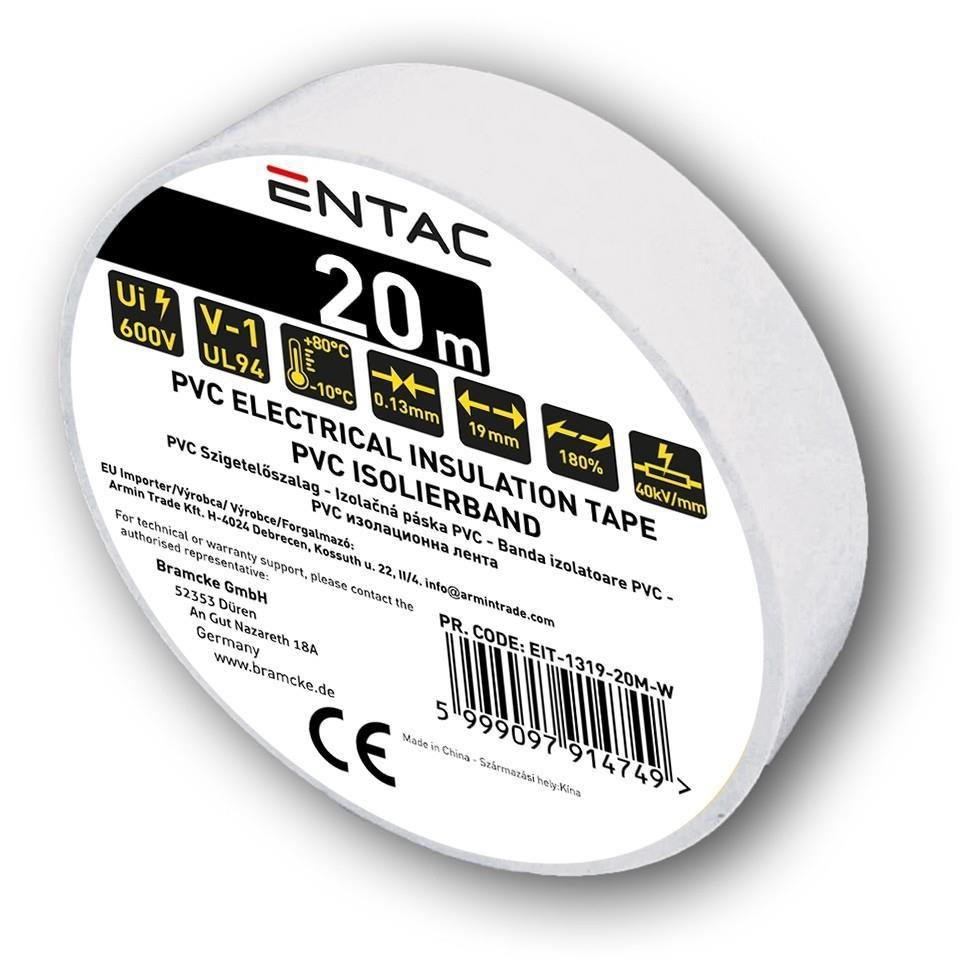 Entac Isolierband 0,13x19mm Weiß 20m - Entac