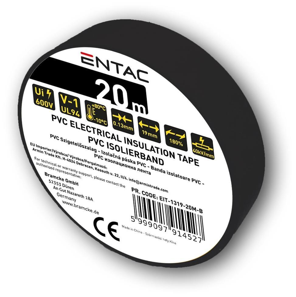 Entac Isolierband 0.13x19mm Schwarz 20m - Entac