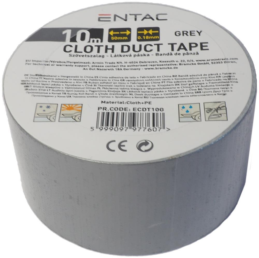 Entac Cloth Duct tape 0,18x50mm Grau 10m - Entac