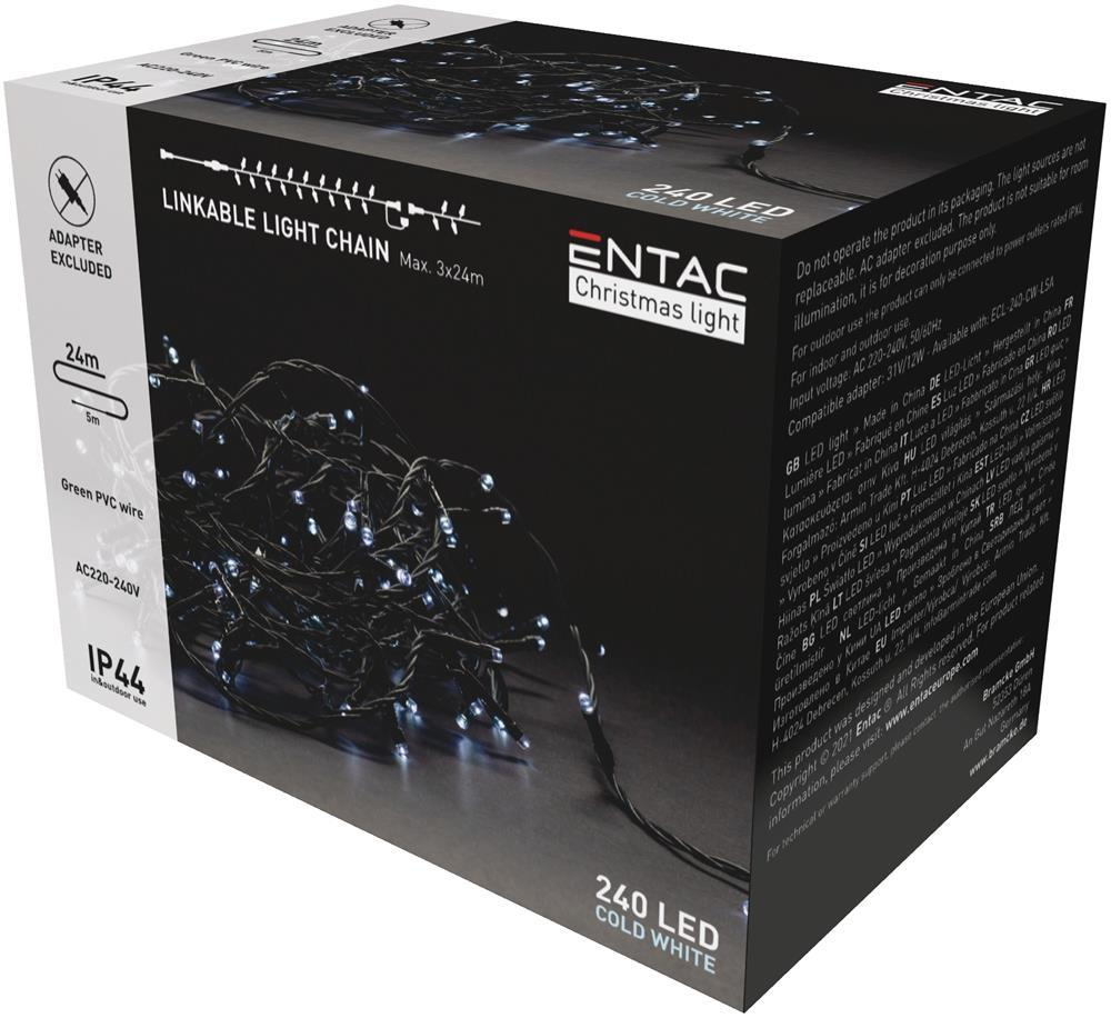 Entac Christmas IP44 240 LED Linkable Light CW 24m ohne Adapter - Entac