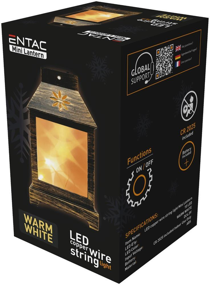Entac LED Mini Kupferdraht-Laterne Bronze 12cm - Entac