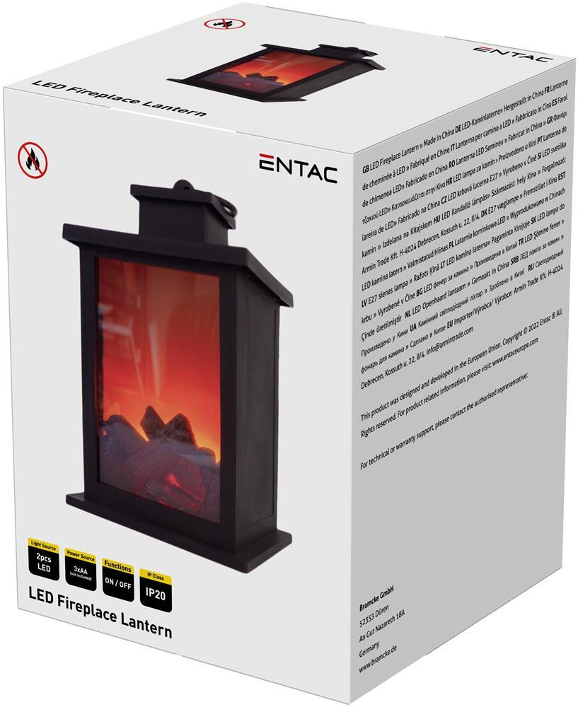 Entac LED Fireplace Lamp 17cm 3xAA ohne Batterien - Entac