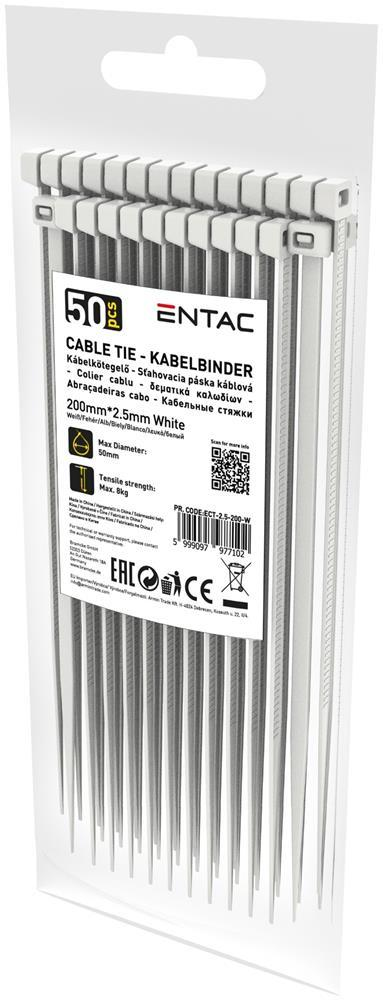 Entac Kabelbinder 2.5mmx200mm Weiß - Entac
