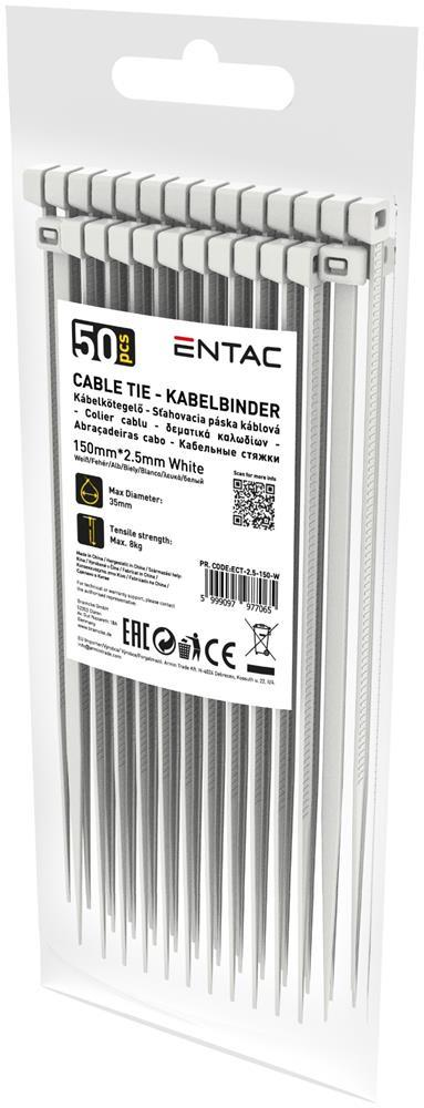 Entac Kabelbinder 2.5mmx150mm Weiß - Entac