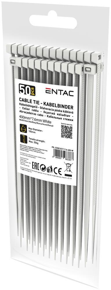 Entac Kabelbinder 7,6mmx400mm Weiß - Entac