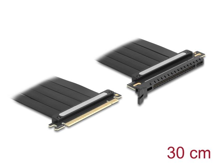 Delock Riserkarte PCI Express 4.0 x16 Stecker zu x16 Slot mit Kabel 30 cm