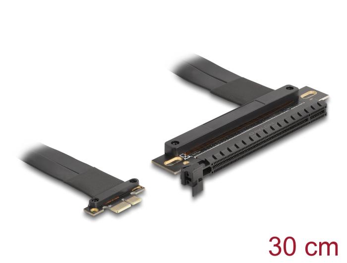 Delock Riser Karte PCI Express 3.0 x1 Stecker auf x16 Slot mit Kabel 30 cm