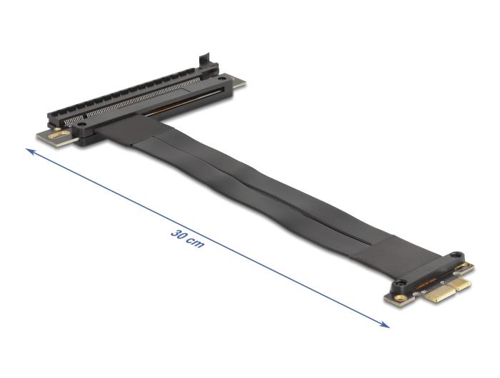 Delock Riser Karte PCI Express 3.0 x1 Stecker auf x16 Slot mit Kabel 30 cm