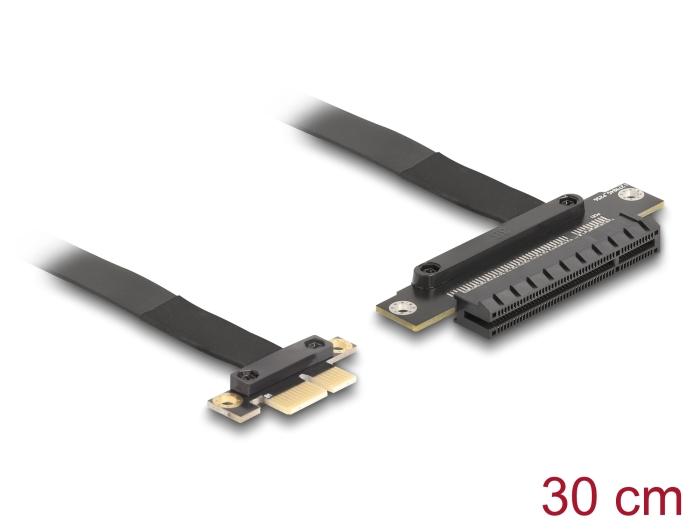 Delock Riserkarte PCI Express 3.0 x1 Stecker auf x8 Slot mit Kabel 30 cm