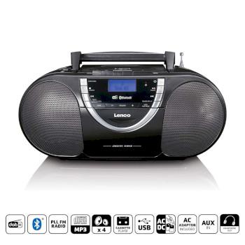 Tragbare DAB+ und FM-Radio mit CD-Kassette und Bluetooth Schwarz - Lenco