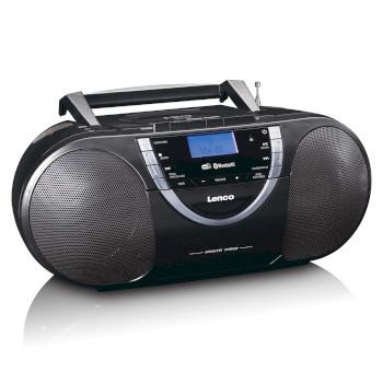 Tragbare DAB+ und FM-Radio mit CD-Kassette und Bluetooth Schwarz - Lenco