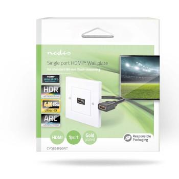 HDMI™ Wandanschlussdose 1x HDMI™ Buchse 4K@60Hz HDMI™ Ausgang - Nedis