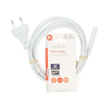 Stromkabel Euro Male IEC-320-C7 Gerade Gerade Vernickelt 2,00 m - Nedis